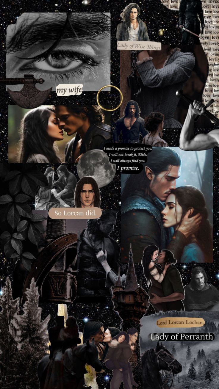 the twilight saga collage is shown in black and white, with an image of two people