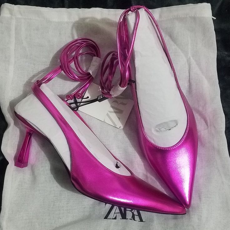 Brand New With The Tag, No Flaws Heel Is Approx 2.5in True To Size Usa6.5 Or Eu37 Thank You, Your Purchase Supports My Small Business, I Appreciate It. Don't Have A Poshmark Account? Sign Up Today Using My Code: Aleksabrooklyn & Save $10 Off Your 1st Order! Pink Slingback Pumps With Wrapped Heel For Party, Pink Party Slingback Pumps With Wrapped Heel, Purple High Heel Slingback Pumps For Spring, Pink Block Heel Slingback Pumps For Party, Pink Ankle Strap Court Shoes For Evening, Pink Kitten Heels With Heel Strap For Party, Pink Party Kitten Heels With Padded Heel, Pink Closed Toe Kitten Heels For Party, Chic Purple Slingback Pumps For Spring