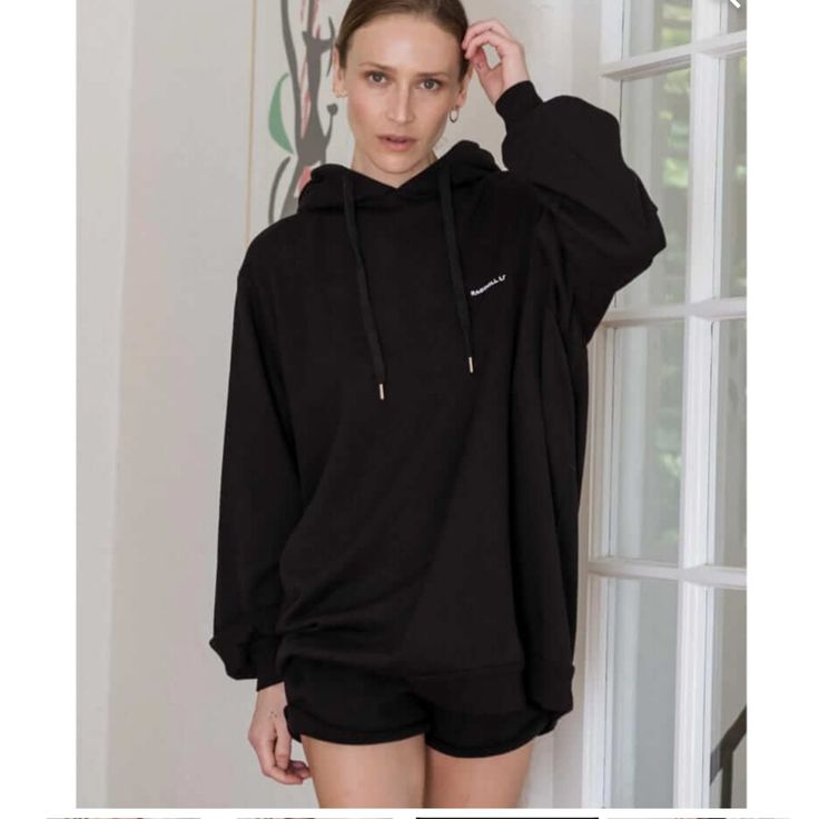 New Without Tags Size Small Super Oversized Fit :N139 Trendy Black Sweatshirt For Loungewear, Comfortable Black Hoodie, Black Athleisure Sweatshirt For Loungewear, Black Hoodie Sweatshirt For Loungewear, Trendy Black Sweatshirt For Everyday, Black Hoodie For Everyday, Black Drop Shoulder Tops For Loungewear, Black Hoodie Tops For Loungewear, Oversized Black Hoodie With Crew Neck