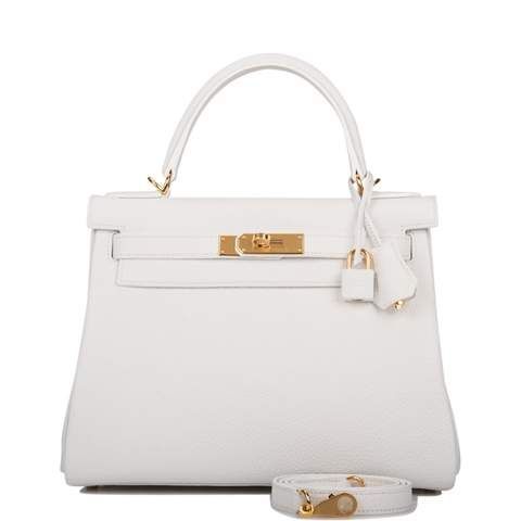 Hermes White Clemence Retourne Kelly 28cm Gold Hardware Kelly Bags, Pregnant Princess, Dream Bag, Hermes Kelly Bag, Hermes Kelly 28, Hardware Shop, Hermes Box, Kelly Bag, Hermes Handbags