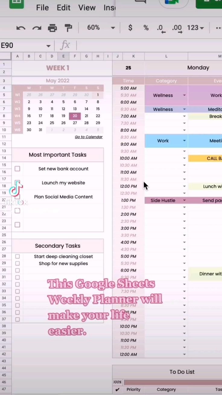 Google Sheets Weekly Planners - Monthly Calendar - Daily Schedule #thatgirl #habits productlaunchplannertemplate #digitaplannerandroid #freemenuplanner #showmeyourplanner🔱 Study Planner Free, Excel For Beginners, Excel Calendar, Physical Planner, Marketing Planner, Weekly Planners, Study Schedule, Excel Tutorials, Weekly Planner Template