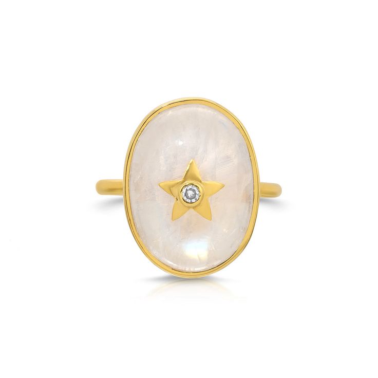 White Moonstone, Dress Rings, Gem Stones, Moon Star, Gold Star, Pendant Rings, Oval Diamond, Gold Stars, Gold Studs