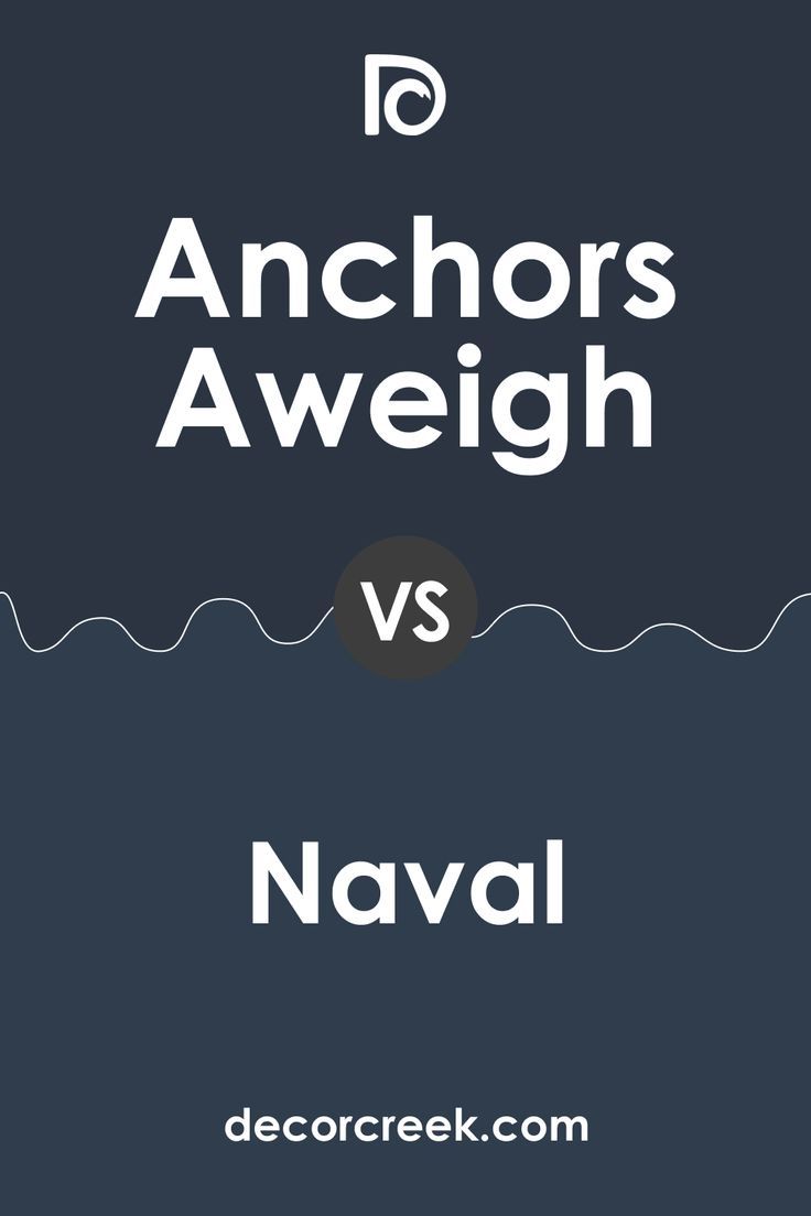 Anchors Aweigh vs. Naval by Sherwin Williams Olive Green And Navy Blue Kitchen, Anchors Aweigh Sherwin Williams, Sw Anchors Aweigh, Sw Naval, Navy Cabinets, Sherman Williams, Picking Paint Colors, Navy Blue Kitchen, Navy Paint