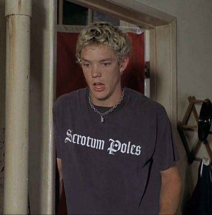 a young man standing in front of a mirror