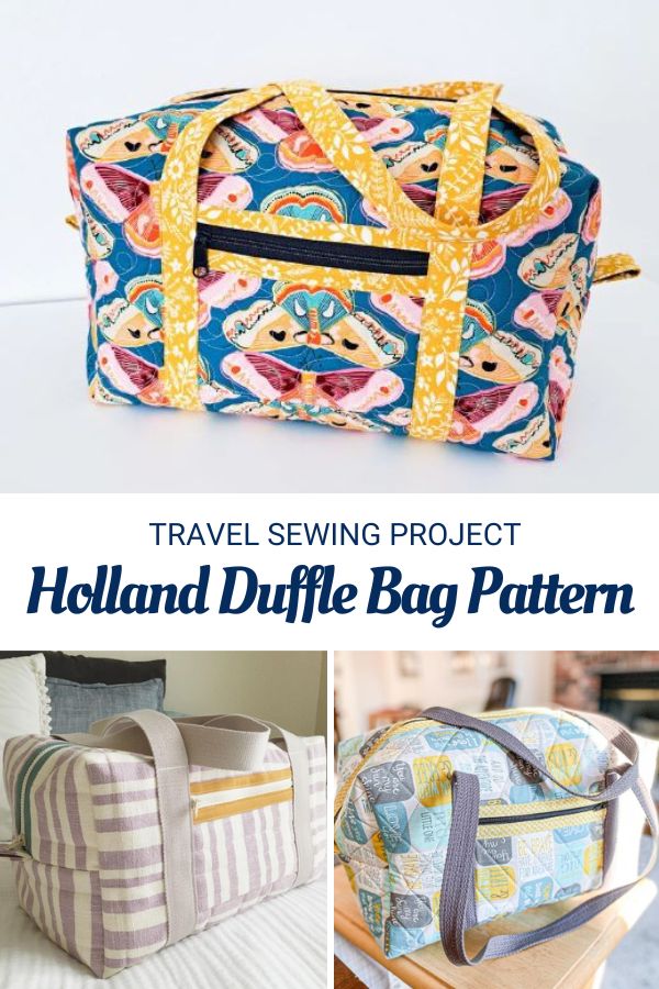 the holland duffle bag pattern is an easy to sew project