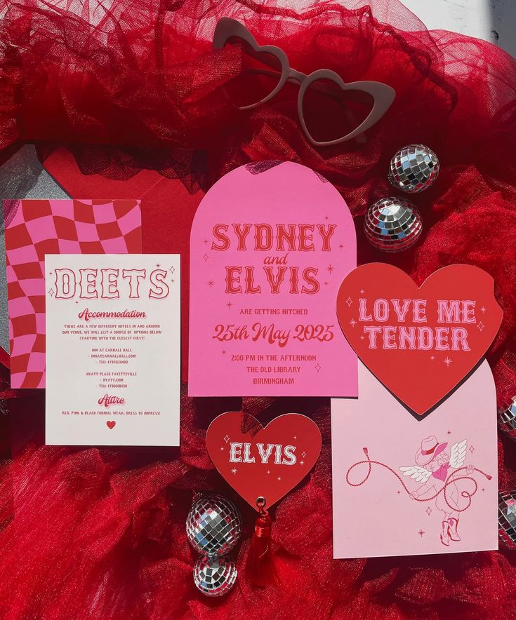 valentine's day cards and other items are on display