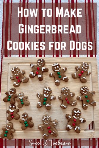 homemade gingerbread cookies for dogs on a cutting board