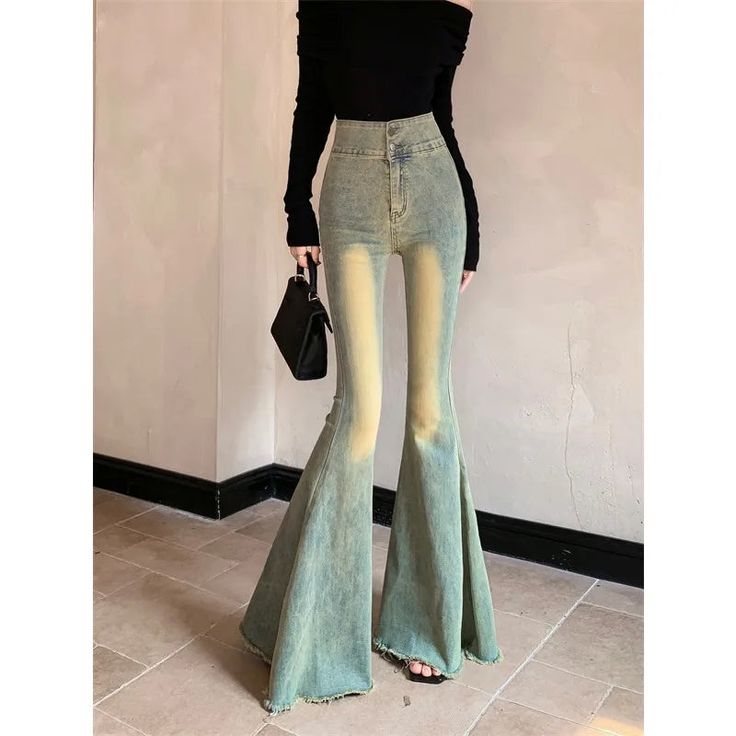 There may be errors in manual measurement, 1-3cm error is normal. The color in the image could look slightly different from the actual product. Denim Wide Leg Pants, Denim Wide Leg, Washed Denim, Jeans Women, Wide Leg Denim, Y2k Streetwear, Casual Jeans, Jean Outfits, Denim Wash