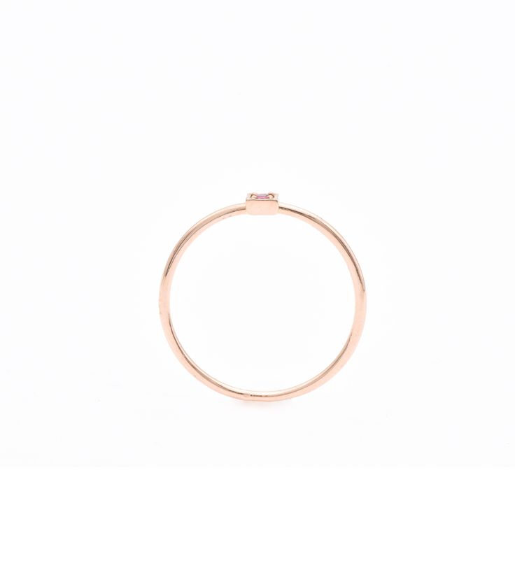 This CERTIFIED Ruby Ring features Genuine Ruby at 2mm (0.03 Carats) set in Solid 14k Rose Gold Ring setting. Designed to stand-alone or stack with the rest of our Stackable Ring collection, this ring would make the perfect July Birthday gift.Solid 14k Yellow Gold ☞ made to last.Click here for ☞ Solid Gold Collection﻿Ruby Details:• CERTIFIED Natural Ruby• Weight: 0.03 Carats• Dimensions: 2mm• Cut: Diamond CutSetting Details:• 2.2 grams of 14k Solid Rose Gold• Dimensions: Band width ≈ 1.3mm, thick 14k Rose Gold Stackable Promise Rings, 14k Rose Gold Stackable Rings With Single Diamond, Rose Gold 14k Gold Stackable Rings With Single Diamond, Fine Jewelry Rose Gold Midi Ring With Diamond, Rose Gold Stackable Rings With Single Diamond, 14k Rose Gold Stackable Diamond Promise Ring, 14k Rose Gold Midi Rings With Round Band, Rose Gold Stackable Rings With Round Band For Promise, Everyday Rose Gold Stackable Rings With Bezel Setting