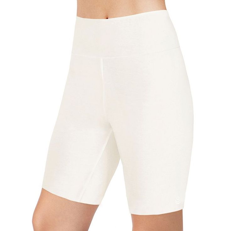 The ideal everyday layer, these women's Cuddl Duds softwear shorts are a wardrobe must-have. The ideal everyday layer, these women's Cuddl Duds softwear shorts are a wardrobe must-have. Tag free Unbelievably soft to the touch Effortlessly stretches with your body for all day comfortFIT & SIZING 9-in. inseam High-waisted wide elastic waistband for ease of layeringFABRIC & CARE Modal, spandex Machine wash Imported Size: Medium. Color: Lt Beige. Gender: female. Age Group: adult. Material: M White High-waisted Athletic Shorts, Comfortable White Athletic Shorts, Casual White Mid-thigh Length Shorts, Comfortable White Athletic Shorts For Spring, White Knee-length Workout Shorts, White Mid-thigh Athleisure Shorts, Comfortable White Bottoms With Built-in Shorts, White Cotton Biker Shorts, White Athleisure Pajama Shorts For Spring