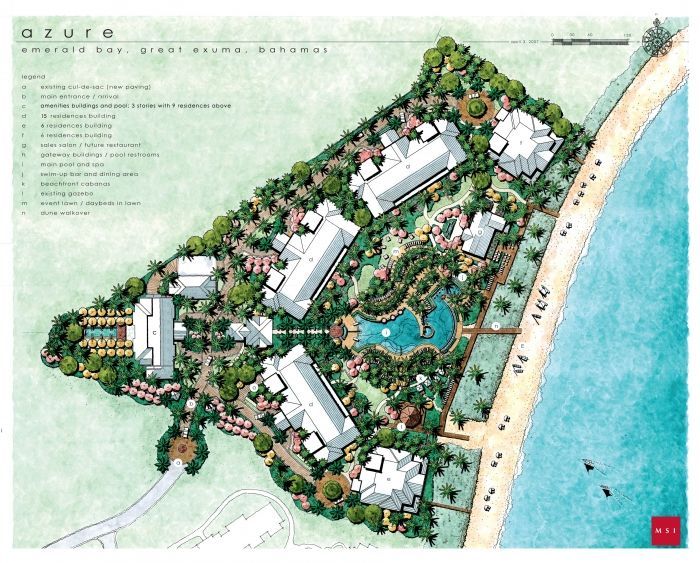 an artist's rendering of the site plan for the new resort at ocean cove