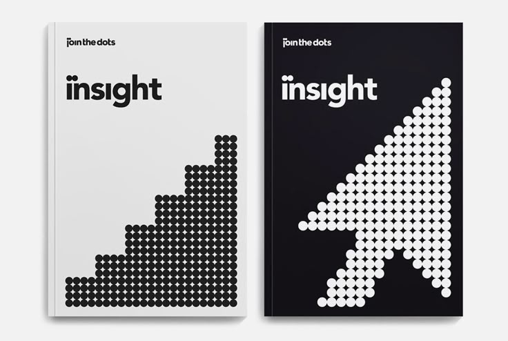 two book covers with dots on them and the words,'insight'written in white