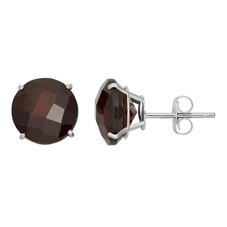 Beautify any ensemble with these scintillating 10k white gold garnet earrings. Diameter: 8 mm Backings: post Metal: 10k white gold FABRIC & CARE Stone type: genuine garnet Cut: round Setting: prong  Size: One Size. Color: Red. Gender: female. Age Group: adult. Dark Red Jewelry, White Gold Stud Earrings, Vintage Style Outfits Retro, Post Metal, White Gold Earrings Studs, White Gold Studs, Prom Jewelry, Red Jewelry, Gold Stud Earrings