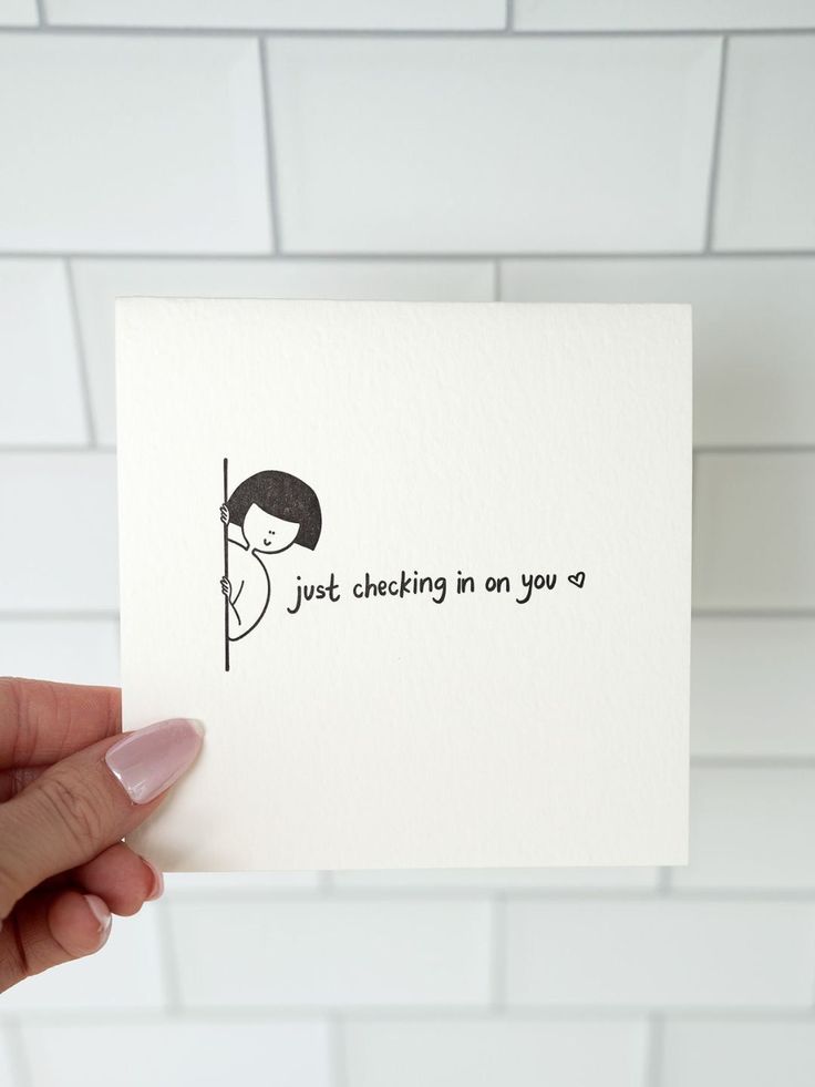 Status Update Thinking Of You Card For Man, Checking Up On You, Cute Small Notes For Best Friend, Reminder Cards Design, Homemade Encouragement Cards, Cute Support Message, Hang In There Card, Cute Simple Birthday Cards, Proud Of You Cards Diy