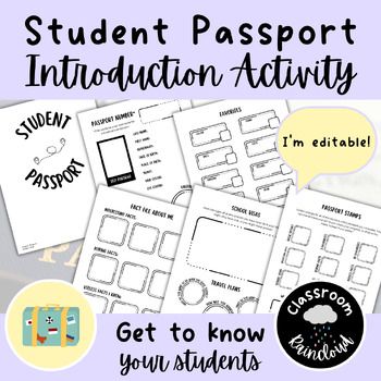 the student passport is shown with text that says, get to know your students about it