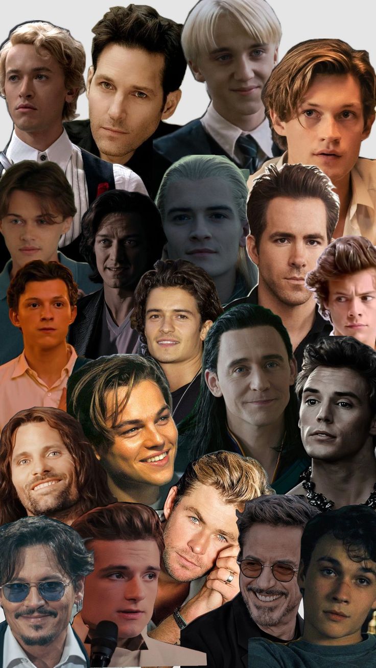 a collage of many different people with one man's face in the middle