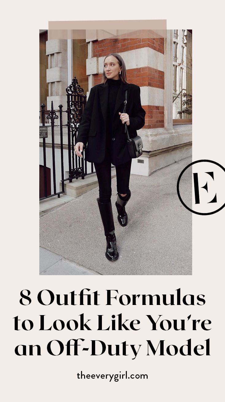 8 Outfit Formulas to Look Like an Off-Duty Model Plain Hoodie Outfit, Elegant Rocker Outfit, Edgy Dress Outfit, How To Dress Like A Model, Black Hoodie Outfit, Black Turtleneck Outfit, Off Duty Model, Rocker Outfit, Edgy Dress