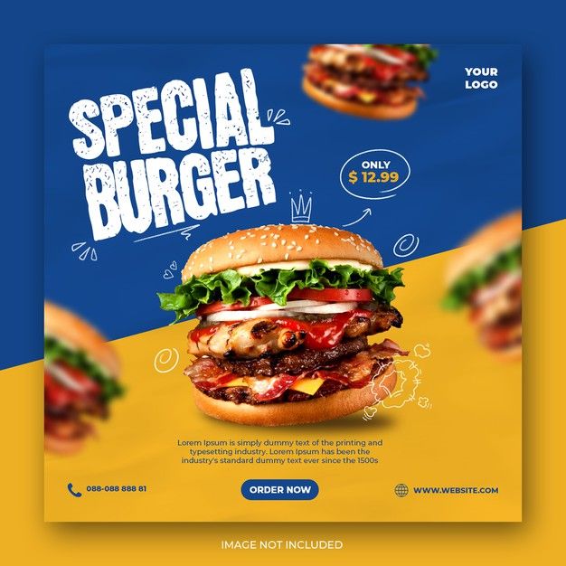 a flyer for a burger restaurant