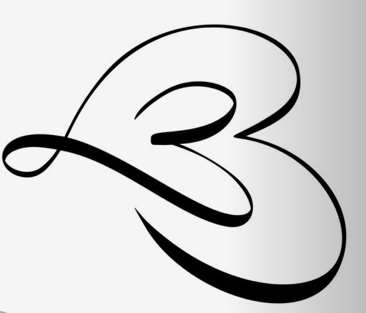 the letter b is made up of black and white calligraphy letters, which appear to be cursive