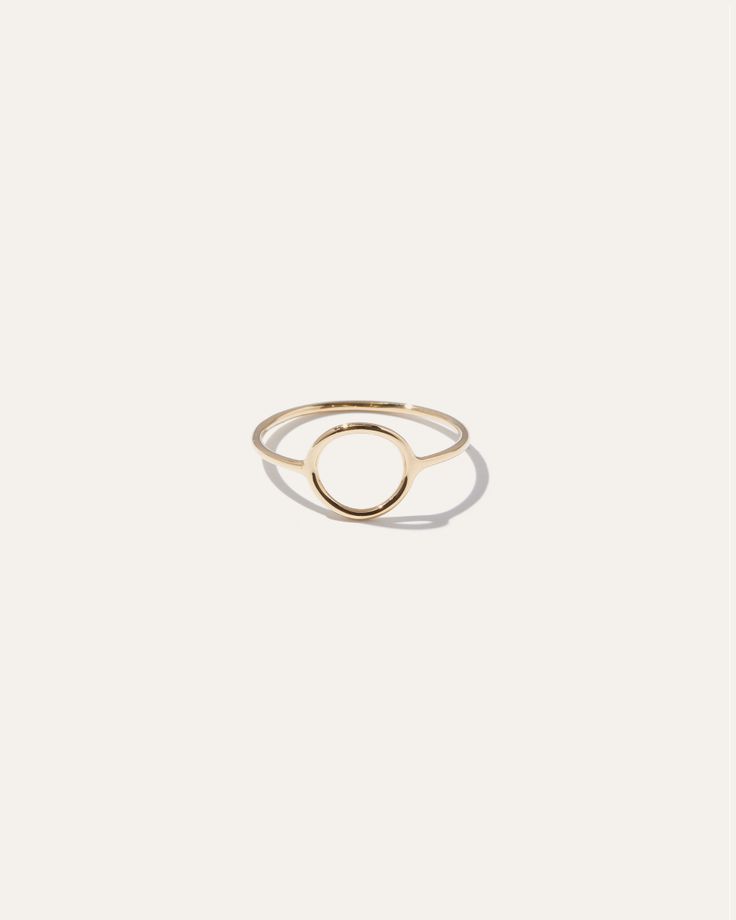 This sleek ring brings an artful accent to everyday style. Bold enough to wear by itself and minimal enough to compliment a handful of stacked rings. Made in 14k solid gold to stand the test of time. Gold Circle Ring, Circle Rings, Stacked Rings, Gold Circle, Circle Ring, Delicate Rings, Gold Hoops, Perfect Ring, Quince