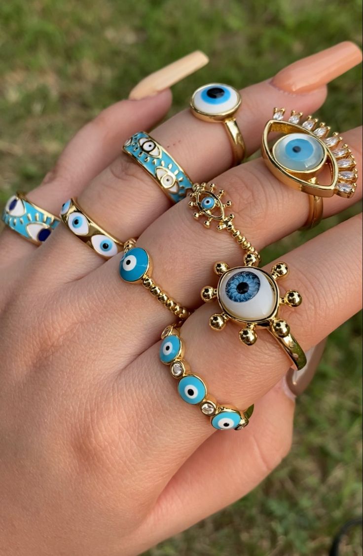 Pop Jewelry, Evil Eye Art, Fancy Jewelry Necklace, Belly Jewelry, Indian Jewellery Design Earrings, Evil Eye Ring, Hand Bracelet, Dope Jewelry, Girly Accessories