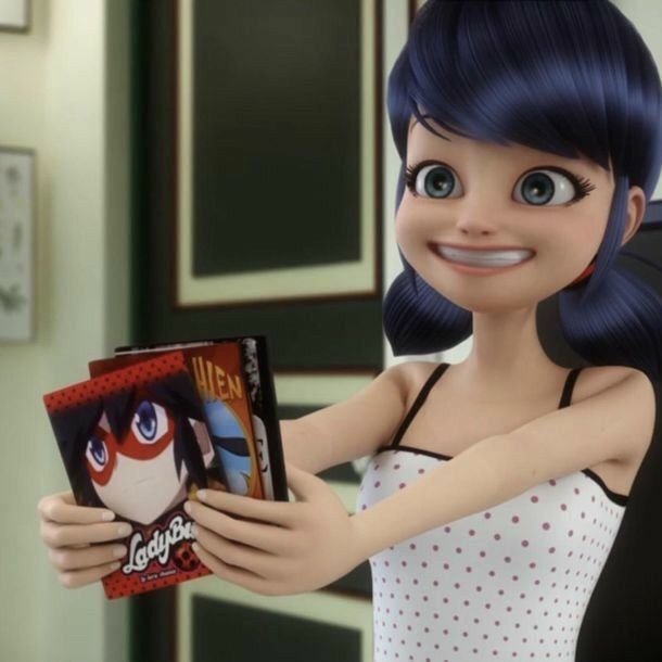 an animated girl holding a box of candy