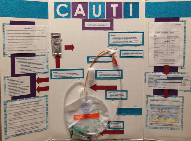 a medical device on display in front of a bulletin board with information about the procedure