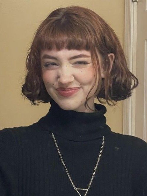 Bob With Micro Fringe, Micro Fringe Bob, Short French Bob Thick Hair, French Bob With Micro Bangs, Micro Bangs Bob, Short Haircut With Fringe, Short French Haircut, French Bob With Bangs Round Faces, Short French Bob With Bangs