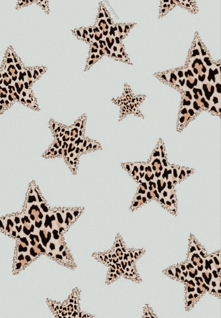 an animal print star pattern on a white background