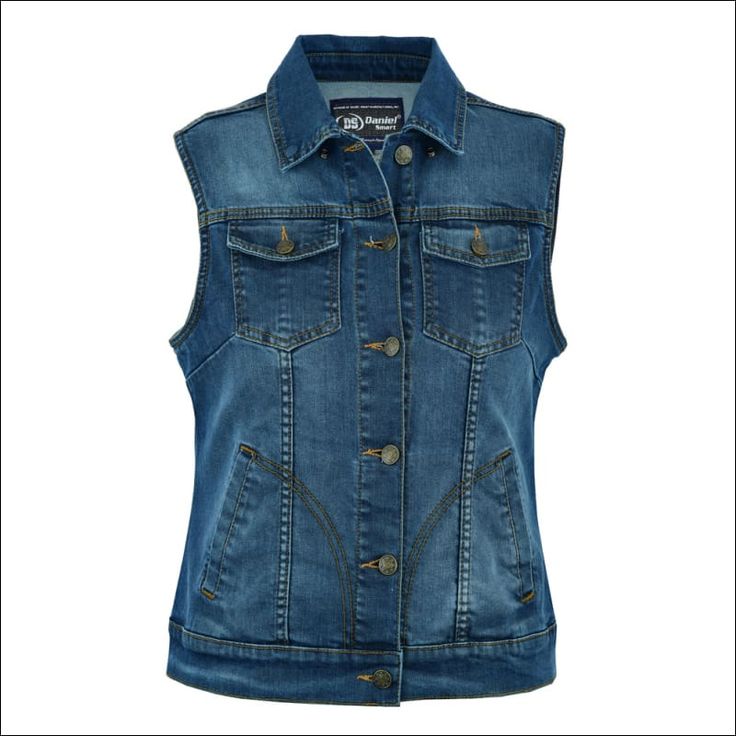 The Afina blue denim vest has the comfort and style that you need for your next ride. Look hot and stay cool with this casual riding vest. Featuring a snap-down collar you can leave open when you get off your bike. The button-up front is easy to take on and off. It has a snap flap chest pocket as well as snap hand-warmer pockets perfect for rides on chilly, windy days. This unlined vest is made with comfortable denim. It makes the perfect accessory on a day trip to a friend's house or a weekend Vest Denim, Weighted Vest, Motorcycle Vest, Biker Vest, Leather Stand, Smart Women, Open When, Biker Leather, Motorcycle Outfit