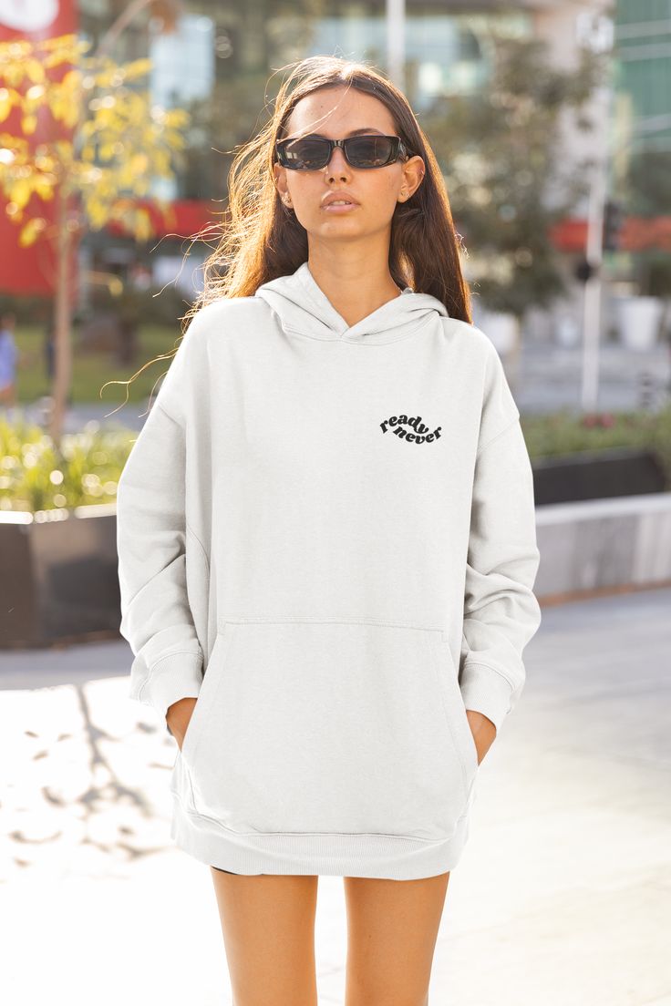 Heavyweight cotton fleece fabric Double layered hood Kangaroo pocket on the front Ribbed cuffs and hem Printed Ready Never logo on the front and back Relaxed fit Cotton Fleece, Tee Shop, Fleece Fabric, Mens Tees, Design Your Own, Kangaroo Pocket, Ring Shopping, Ring Designs, Women Rings