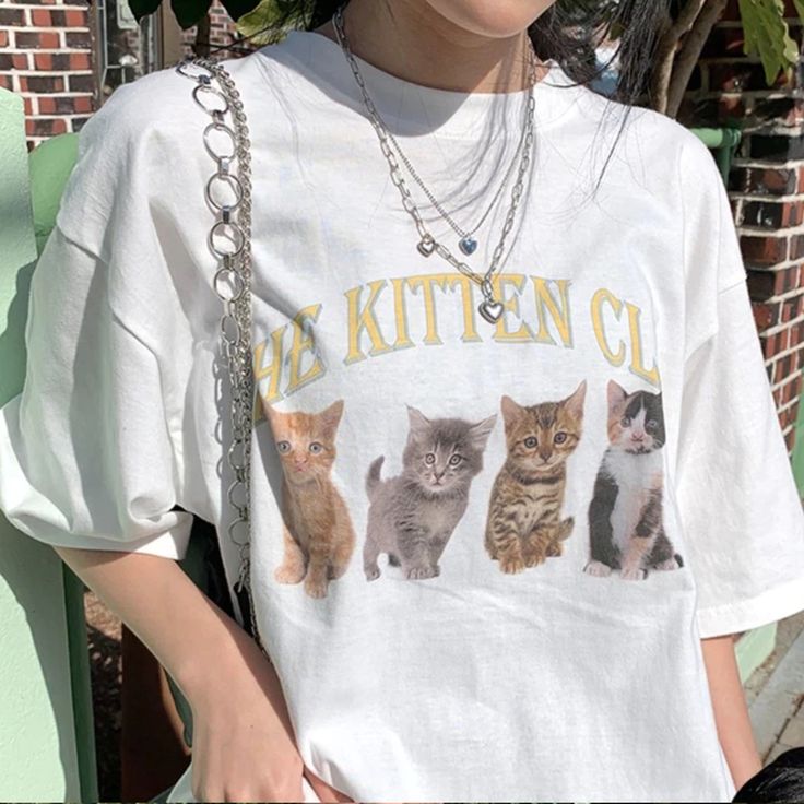 Boogzel Apparel, Cute Grunge, Harajuku Women, Cat Meow, Vintage Trends, Oversized Graphic Tee, Club T Shirt, Vintage Swimsuits, 90s Grunge