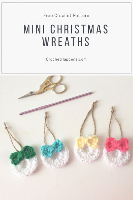 crochet patterns for mini christmas wreaths