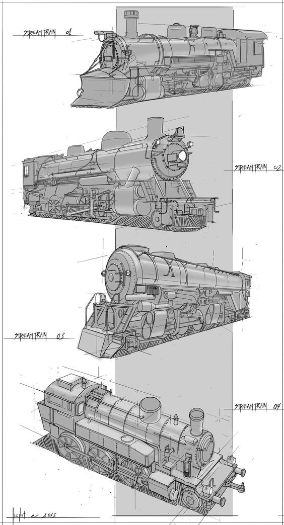 three different types of train engines