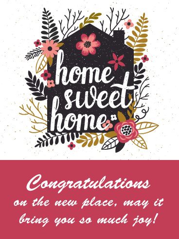 congratulations card for the new home