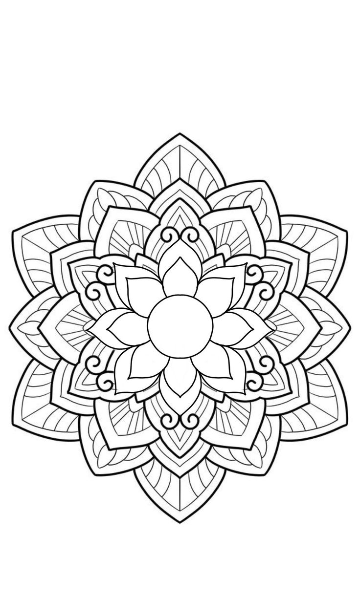 a black and white drawing of a flower