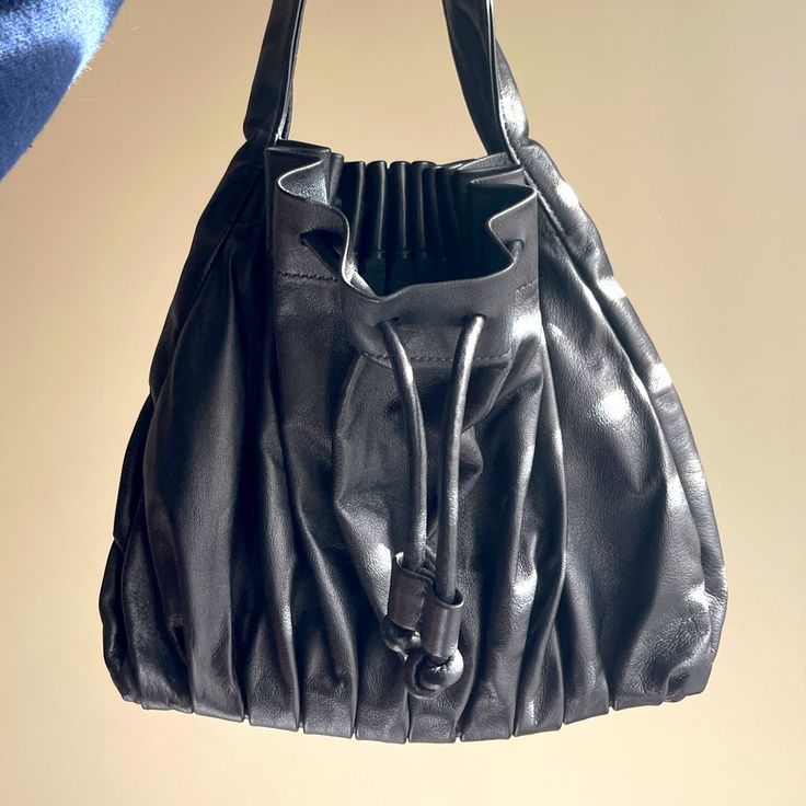 Handbag From Are Studio, Drawstring Unlined Black Leather. Perfect Condition And No Flaws, Only Used A Couple Of Times! Stand Studio Reformation Lisa Says Gah Christian Dior Bag, Mini Chain Bag, Studio Bag, Stand Studio, Lisa Says Gah, Beaded Evening Bags, Mini Handbags, Mini Purse, Quilted Bag