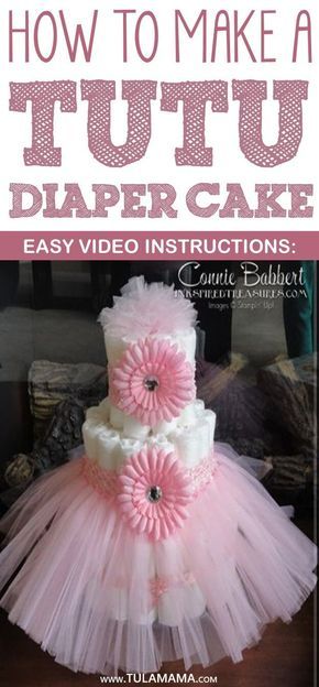 how to make a tutu diaper cake easy video instructions for beginners and kids