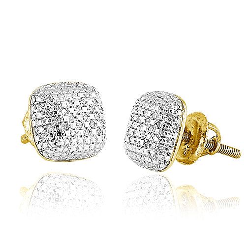 10KY 0.15CTW DIAMOND FANCY EARRINGS Gold Cluster Earrings With Diamond Accents, Gold Diamond Cluster Earrings With Pave Setting, Gold Cluster Earrings With Pave Setting, Gold Cluster Earrings With Pave Set Diamonds, Diamond White Earrings With Screw Back, White 14k Gold Earrings With Diamond Accents, Fine Jewelry Yellow Gold With Screw Back, White Gold Cubic Zirconia Jewelry With Screw Back, Diamond Fine Jewelry With Screw Back