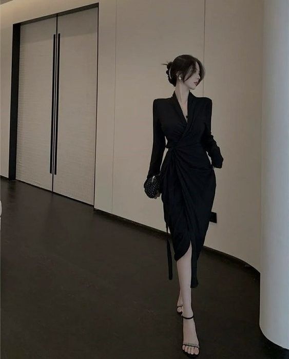 Korean Black Dress Aesthetic, Walking Down The Street, 파티 드레스, Korean Casual Outfits, Korean Fashion Dress, Korean Girl Fashion, Guilty Pleasure, Kpop Fashion Outfits, Fancy Outfits