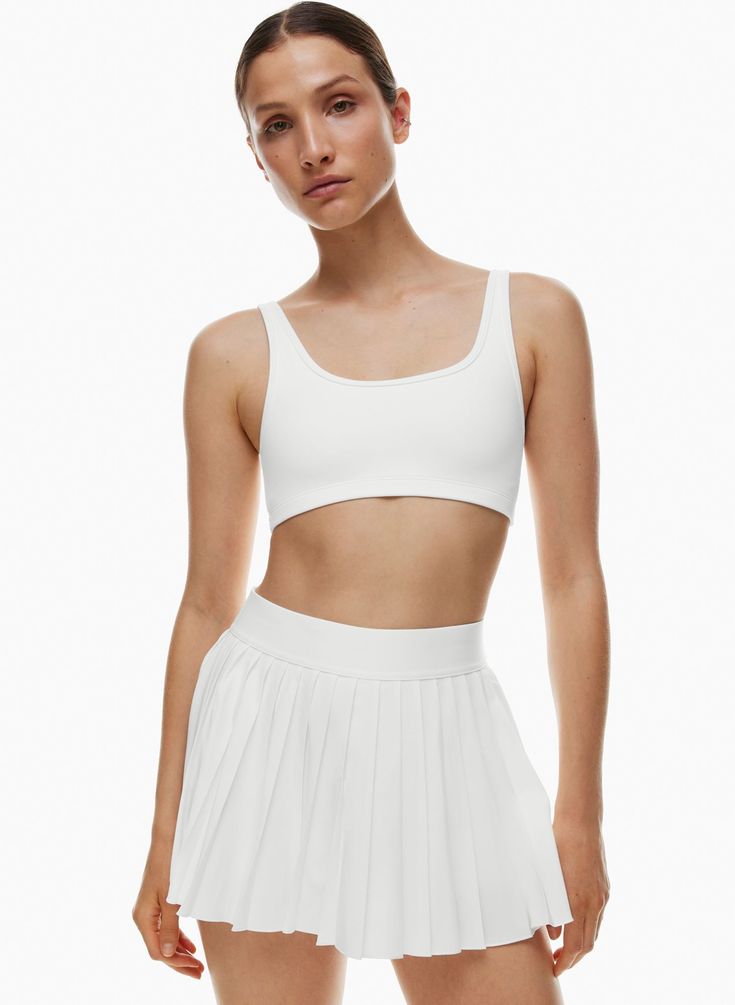 BUTTER MINI BRA TOP - A/B CUP | Aritzia Everyday Scoop Neck Fitted Bra, Seamless Scoop Neck Sports Bra With Minimal Stretch, Sporty Crop Top With Built-in Bra And Minimal Stretch, Sporty Crop Top With Medium Bust Support For Summer, Seamless Summer Sports Bra For Everyday, Summer Cropped Sports Bra With Light Support, Compressive Scoop Neck Crop Top For Workout, Seamless Sports Bra For Everyday Summer Wear, Athleisure Sports Bra With Medium Bust Support For Summer