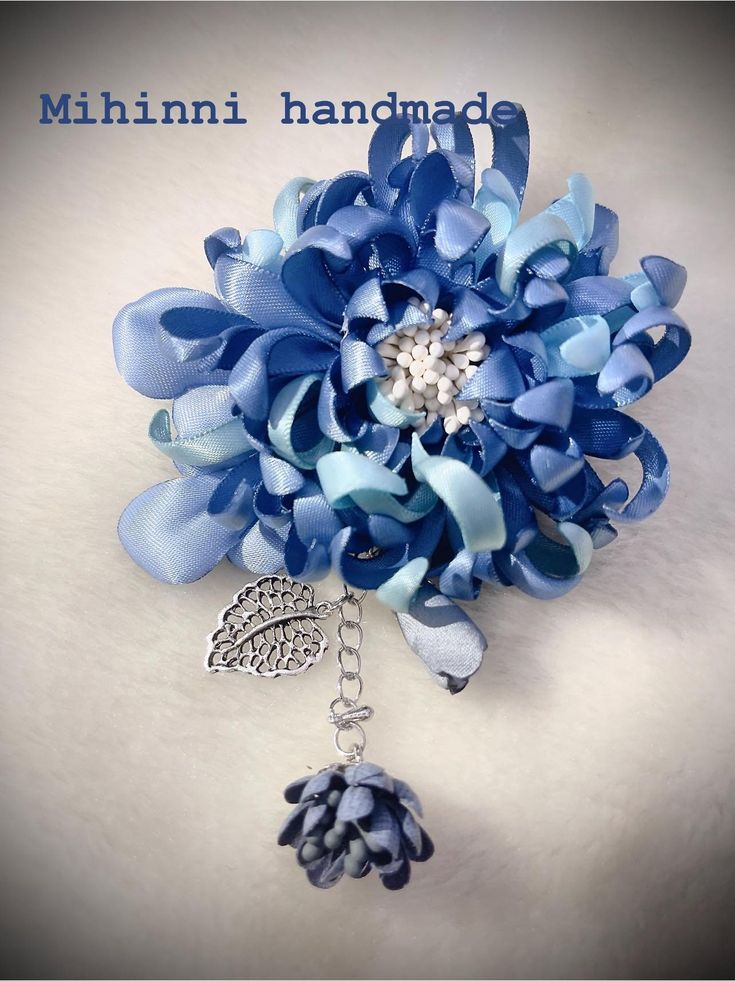 Blue And White Brooch Handmade Blue Wedding Brooches, Elegant Blue Brooch With Handmade Flowers, Formal Blue Handmade Brooches, Blue Wedding Brooches With Handmade Flowers, Elegant Blue Brooch Pins, Elegant Blue Brooch, Formal Blue Flower Brooches, Formal Blue Flower Brooch, Blue Flower Lapel Pin For Gift