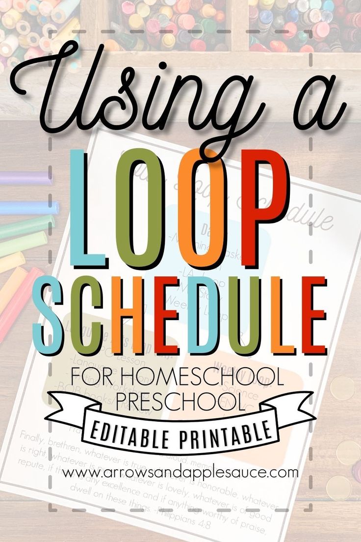 the title for using a loop schedule for homeschool pre - schoolers to use