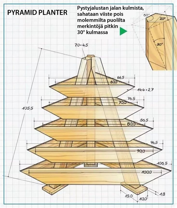 the plans for a wooden christmas tree are shown in this drawing, which shows how to make