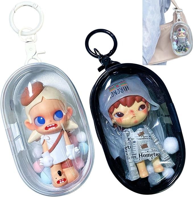 Amazon.com: 2pcs Clear Figure Display Bag with Keychain Pompom Ball Portable Mini Doll Pouch Carrying Case Blind Box Figures Display Case for Collectibles Zipper Closure (Oval) : Toys & Games Aesthetic Philippines, Bag With Keychain, Blind Box Figures, Figures Display, Keychain Pouch, Figure Display, Cute Keychains, Doll Keychain, Dpr Ian