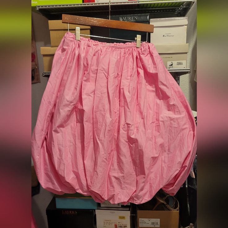 Brand New Cute Pink Balloon Skirt. Zara Long Pleated Skirt, Zara Spring Gathered Skirt, Zara Gathered Skirt For Spring, Zara Cotton Lined Skirt Bottoms, Zara Cotton Lined Skirt, Zara Cotton Skirt, Pink Voluminous Skirt, Zara Pink Lined Bottoms, Zara Stretch Long Skirt