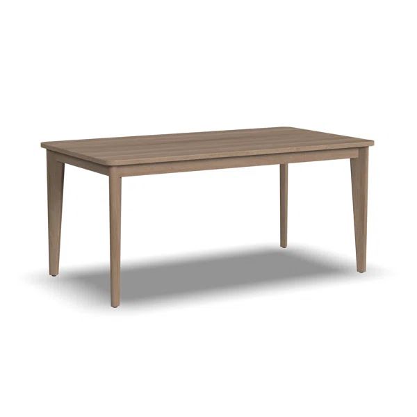 a wooden table with two legs and a rectangular top on an isolated white background,