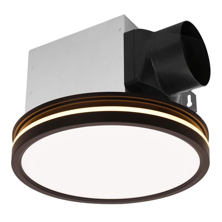 a black and white ceiling light with a round lens on the bottom half of it