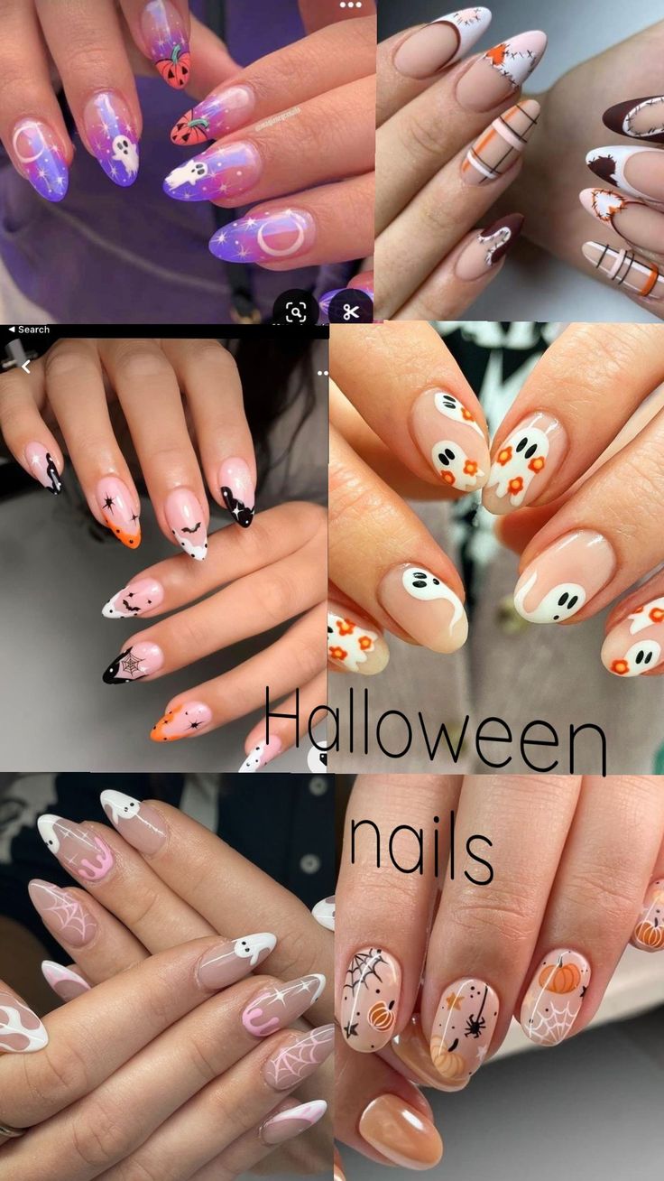 different nail designs and colors for halloween