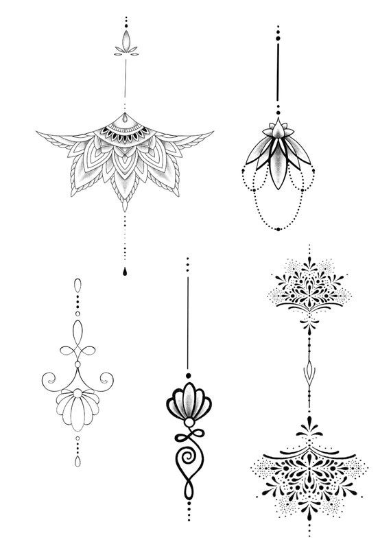 four different types of chandeliers hanging from the ceiling